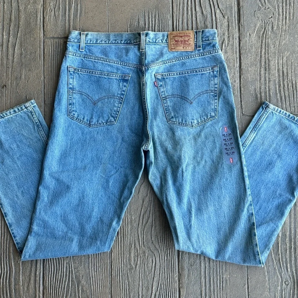 Vintage 90s Levi’s 505 Zip Fly Straight Leg Regular Fit Jeans Men 38 NWT Y2K